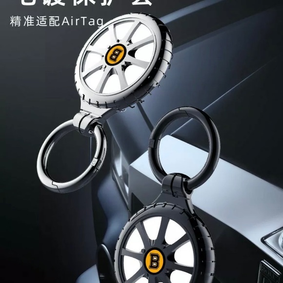 Airtag Metal case Shell Keychain Key-ring - Picture 7 of 12